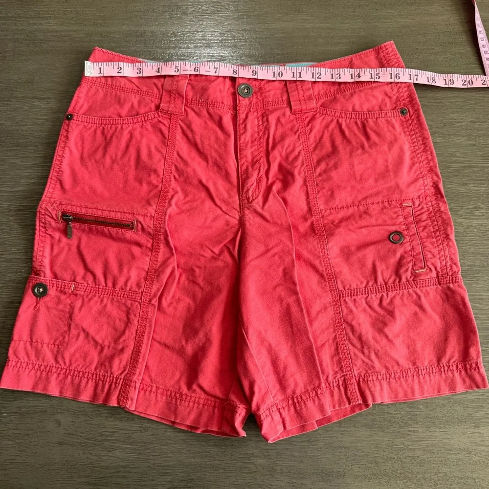 Vintage Eddie Bauer Mercer Fit Cargo Coral Red Shorts 8 - Picture 7 of 9